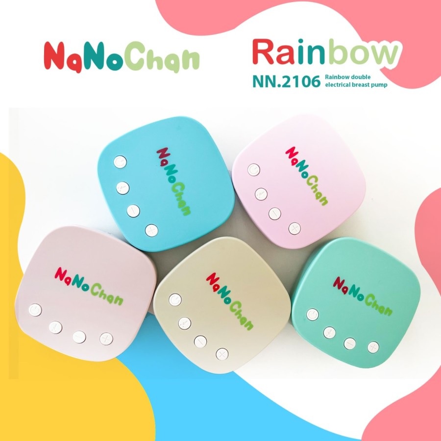 NanoChan Rainbow Double Electrical Breastpump Nano Chan Breast Pump Pompa Asi Elektrik WHS