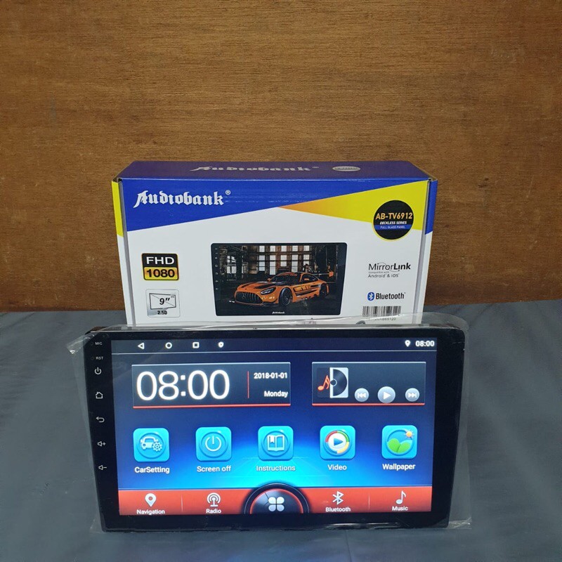 Head Unit Android Audio Bank 6912 - 9 Inch Ram 1GB - 16GB Tape Mobil