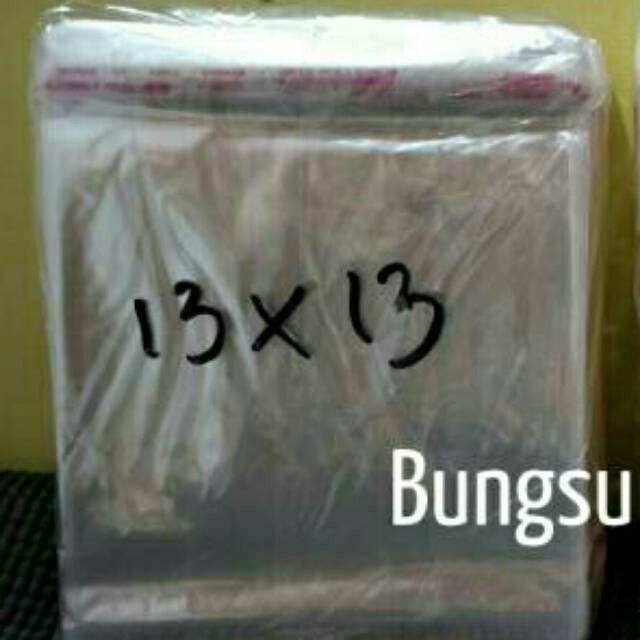 Plastik OPP Seal 13 x 13cm -- 100pcs Plastik Roti/Plastik Kue/VCD/CD