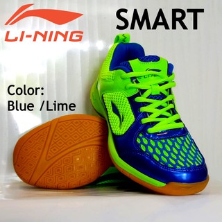  SEPATU  BADMINTON  LINING SMART Blue Lime Shopee  Indonesia