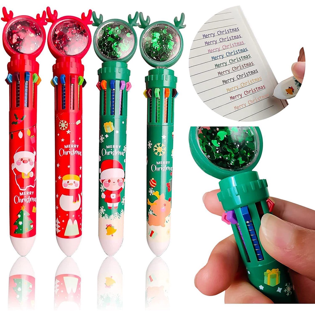 Preva 1pc Pena Ballpoint Natal Kartun Elk Sd Xmas Alat Tulis Cowok