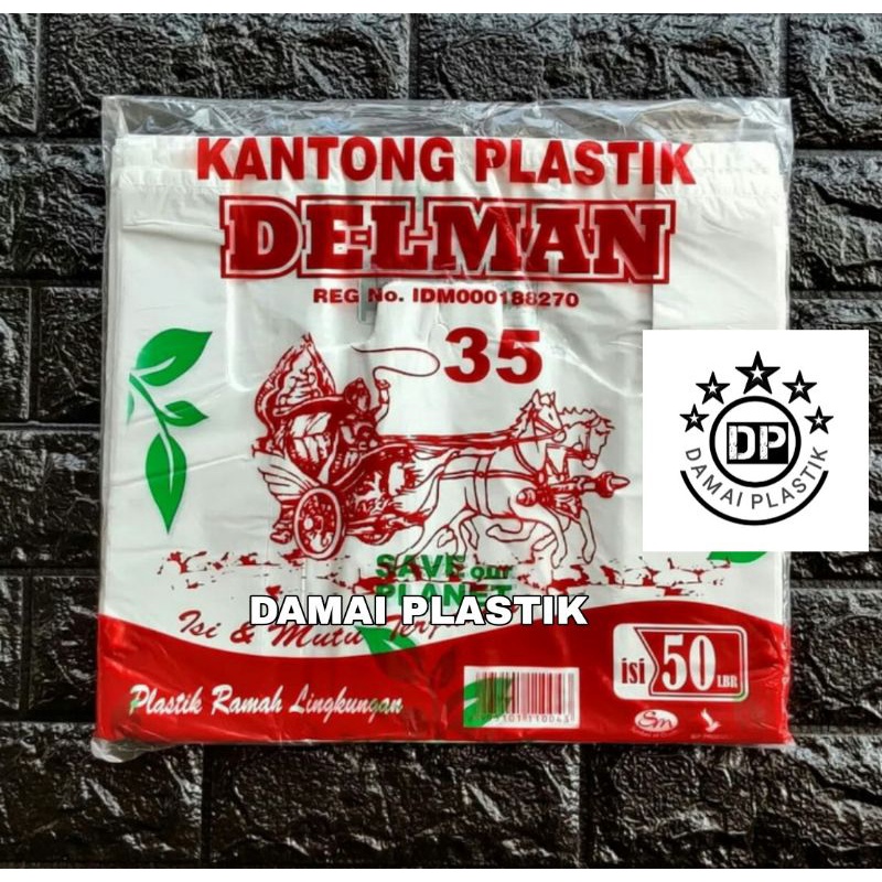 Hd Delman Uk 35 Ramah Lingkungan Kantong Plastik Kresek Go Green Save Planet isi 50 lembar