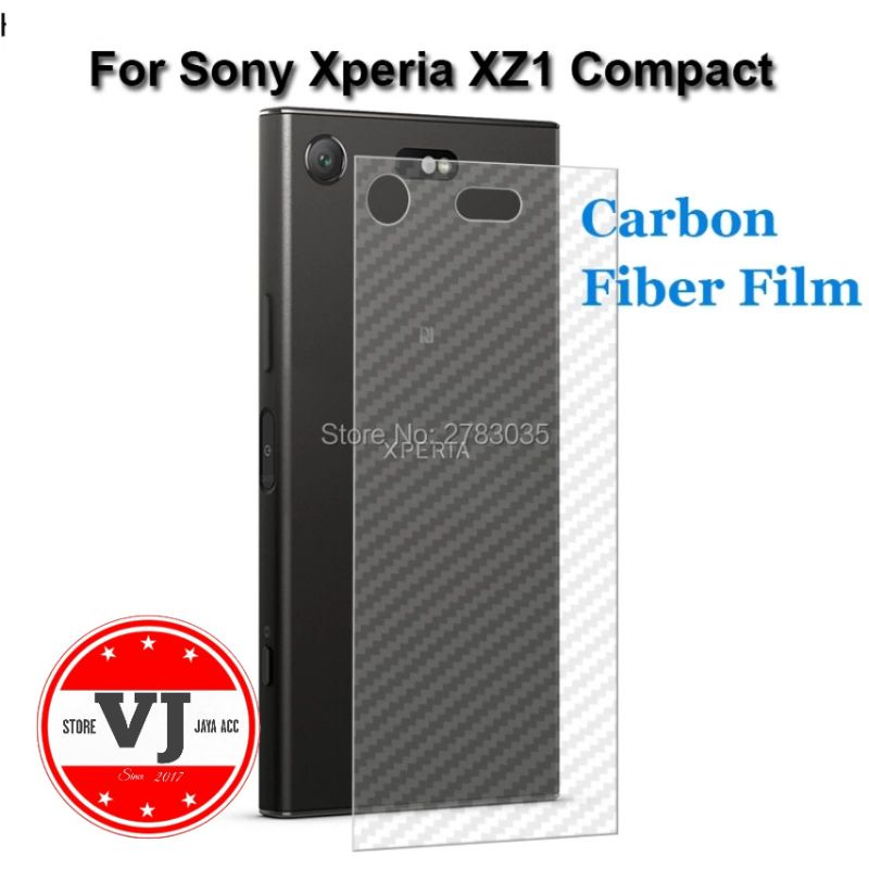 garskin tempered glass film carbon belakang sony xperia xz1 compact docomo au global anti gores bela