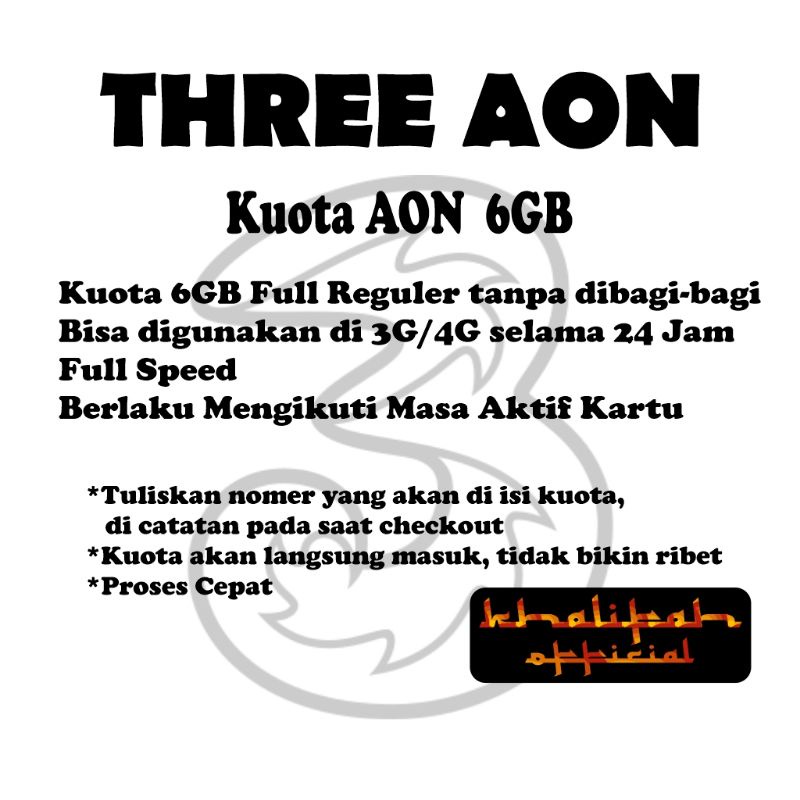 Kuota Three/Tri AON 6GB