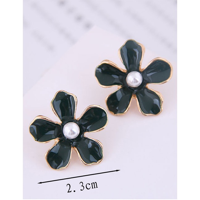 LRC Anting Tusuk Fashion Metal Flower Earrings A58791