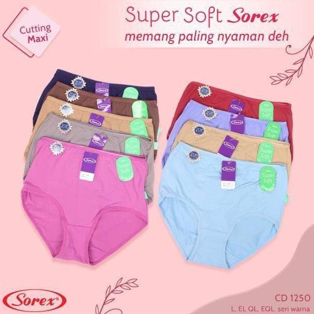 CD SOREX 1250 Maxi Wanita Dewasa | Celana Dalam Sorex Super Soft Perempuan Underwear Pakaian Dalam | Sguna Eceran Satuan