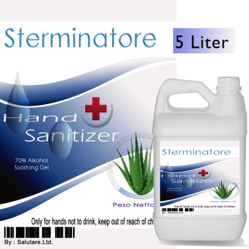 hand sanitizer gel sterminatore 5 liter
