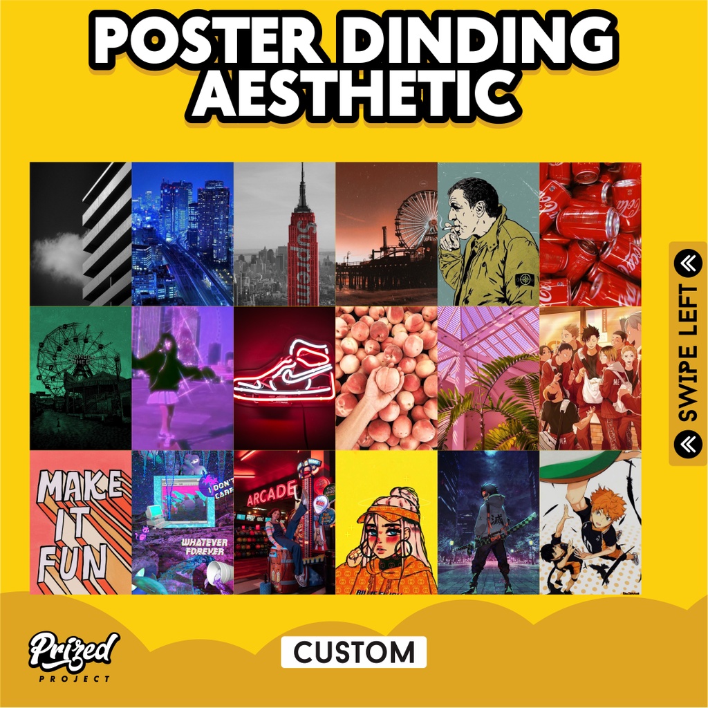 Poster Dinding Aesthetic | Poster Aesthetic | Poster Murah | Isi 24 Piece-CUSTOM