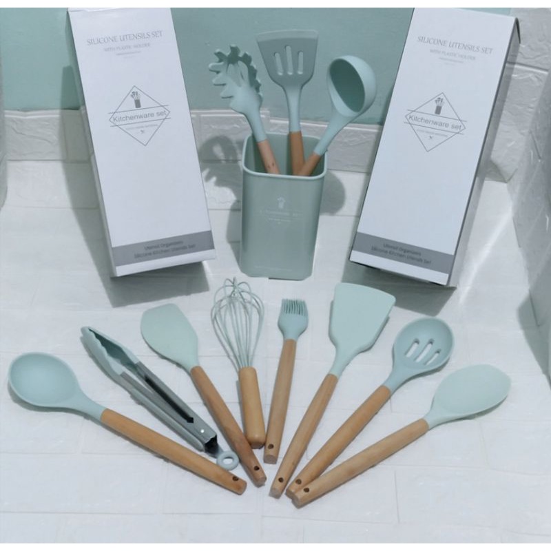 utensil silicone set 12 pcs/kitchenware set/peralatan perlengkapan masak import