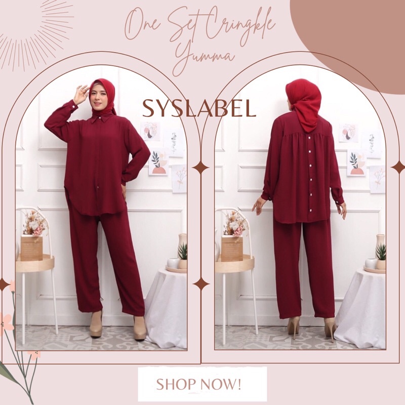 [PREMIUM] One Set Cringkle Yumma - Setelan Jumbo Wanita - Set Big Size Rayon Premium