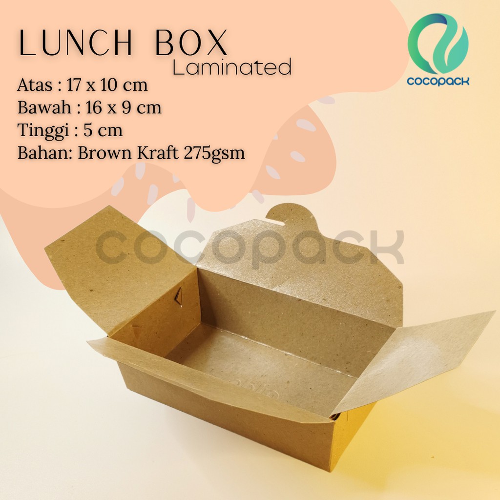 (10 PCS) Kraft Salad Box Lunchbox PE 16x9x5cm