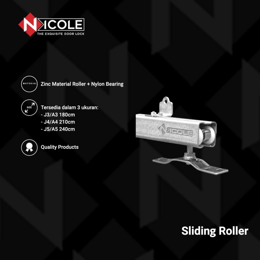 Rel Pintu Set 1 Paket Sliding Roller Rel Pintu Geser Nicole