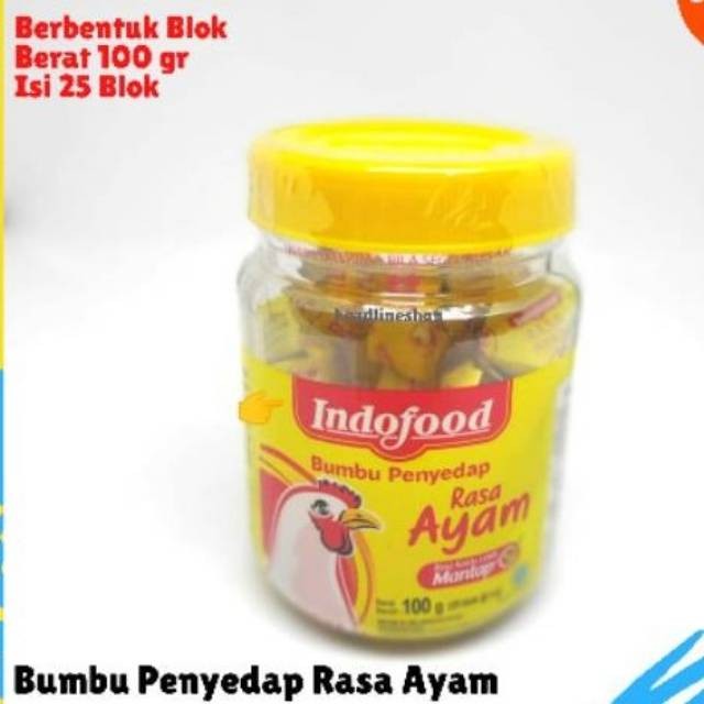 Indofood Bumbu Kaldu Ayam/sapi - Blok /bumbu Penyedap Rasa Kaldu Ayam Dan Rasa Sapi Blok Cube 100 Gr