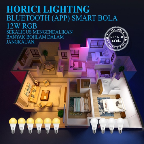 Horici Asli Full 12W 16 Warna Lampu Bola Led Bluetooth / Smart Led  Bulb Rgb Smart Home Bohlam Pintar Tuya