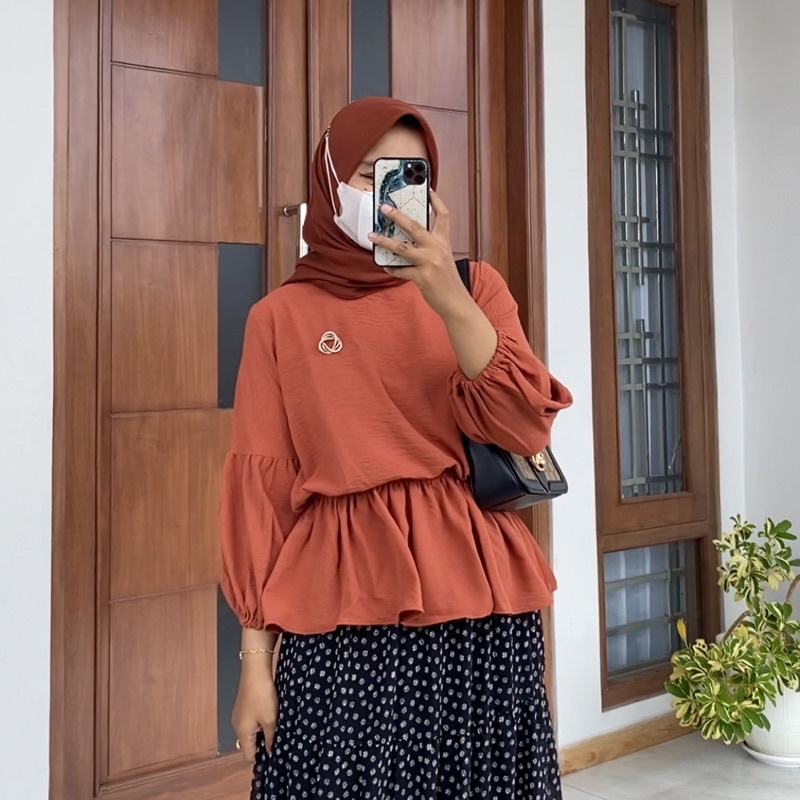 ADINDA blouse by ZALFA OUTFIT / blouse polos / blouse crincle