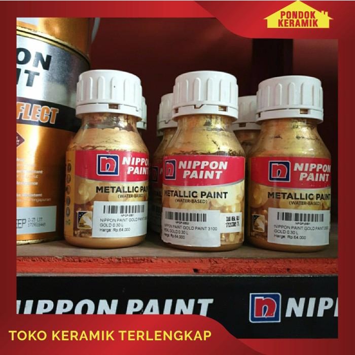 

PROMO! CAT EMAS GOLD METALLIC NIPPON PAINT WATERBASED 0.3L ALAT LUKIS MURAH TERLENGKAP AL3