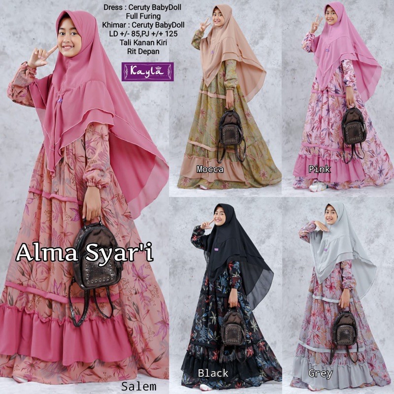 GAMIS ANAK CERUTY BABYDOLL ALMA SYARI KIDS BY KAYLA