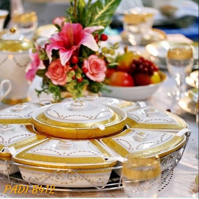 Saji Prasmanan - Prasmanan Set Besar Vicenza B412 Original Padi/Lily/Mawar/Melati