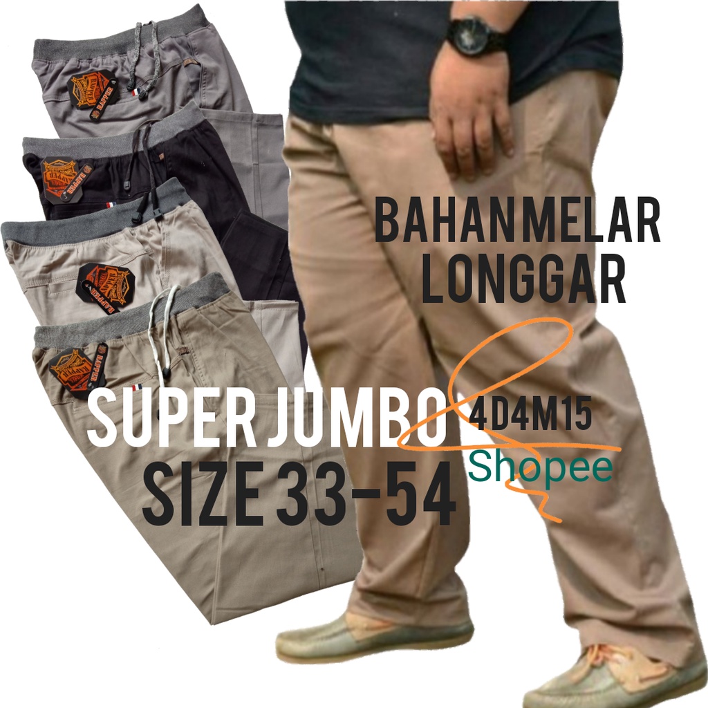 CELANA PANJANG PRIA CHINO SUPER JUMBO BIG SIZE Formal Resmi Kerja Kantor Bahan Melar Standar Reguler