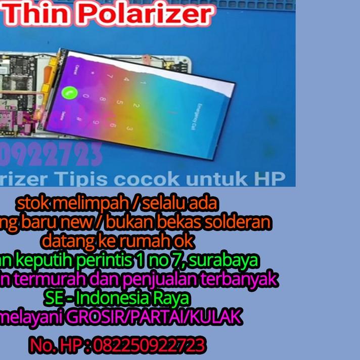 Polarizer LEMBARAN Tipis 15 cm * 15 cm, 20 cm * 20 cm, 25 cm Polaris LCD Polariser untuk HP MURAH
