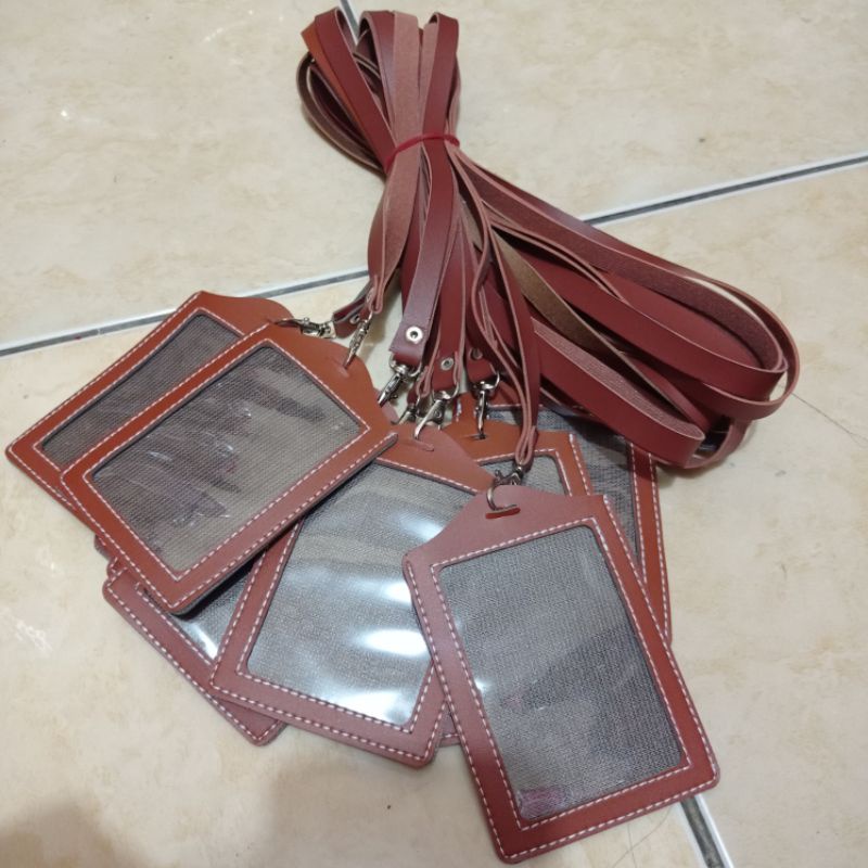 id card name tag holder kulit sintetis#cartinhy