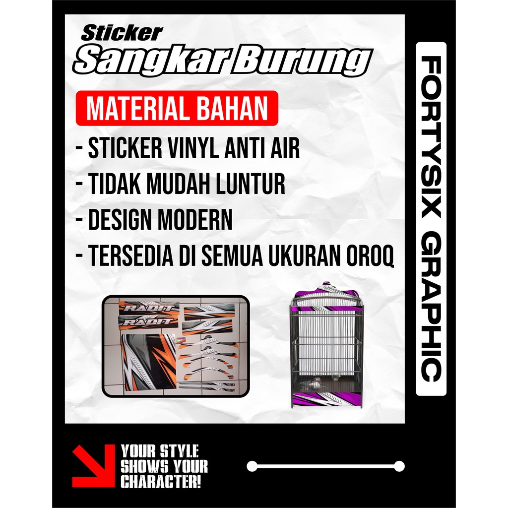 Stiker Sangkar Burung ORIQ | Stiker Kurung Oriq | Stiker Oriq