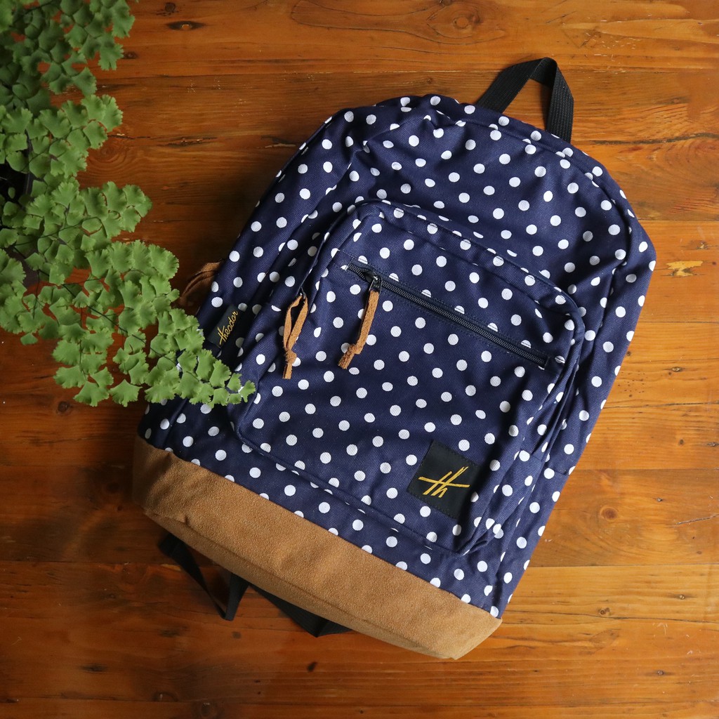 theodor backpack HERITAGE series NAVY BLUE POLKADOT