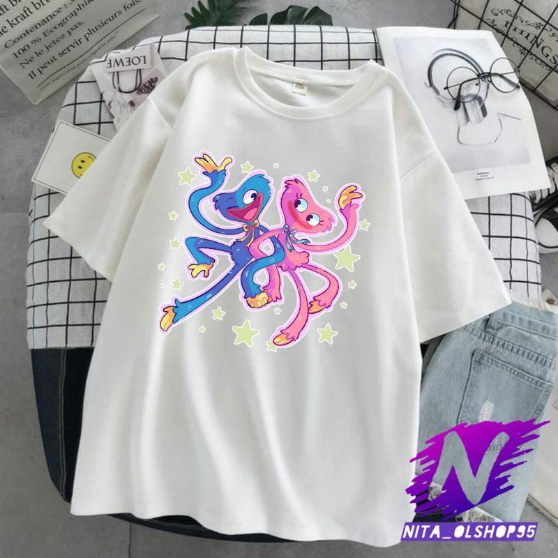 kaos anak baju anak huggy wuggy blue dan pink