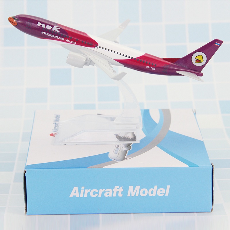 Thailand Air NOK Boeing 737model Pesawat Diecast Metal Thai Airways Ungu Biru Kuning Putih Bird B737 Pesawat Airplane