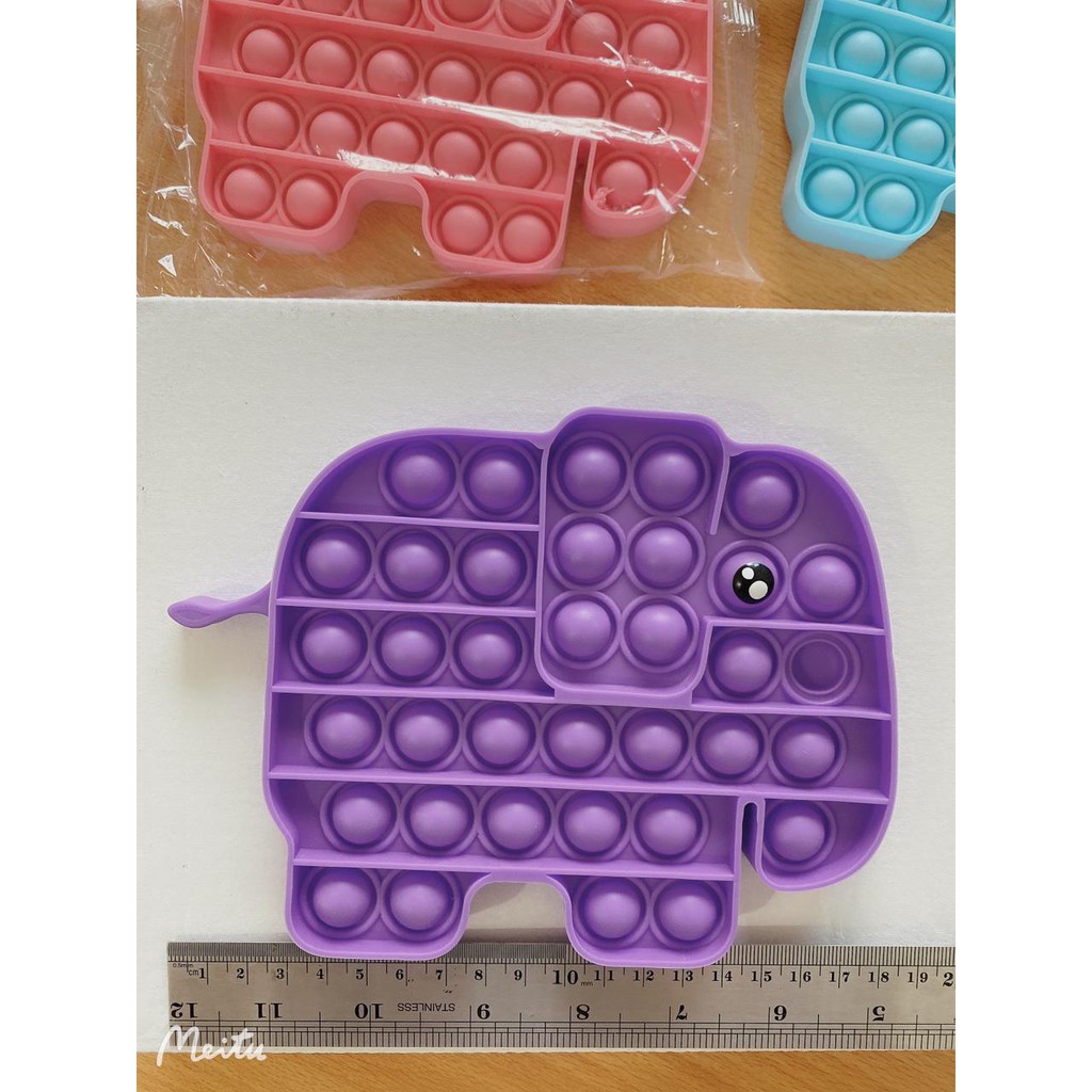 Pop It Rainbow Unicorn Fidget Toy Langka Murah Berkualitas Unik Mainan Edukasi Edukatif Free Gundu-gajah ungu