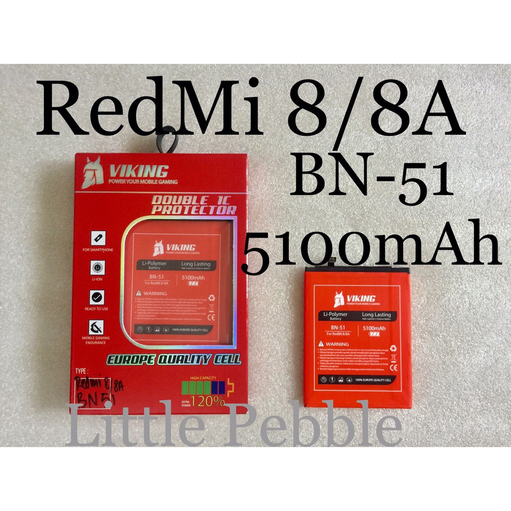 Baterai Viking 5100mAh BN51 Xiaomi Redmi 8 8A Pro Double Power Batre