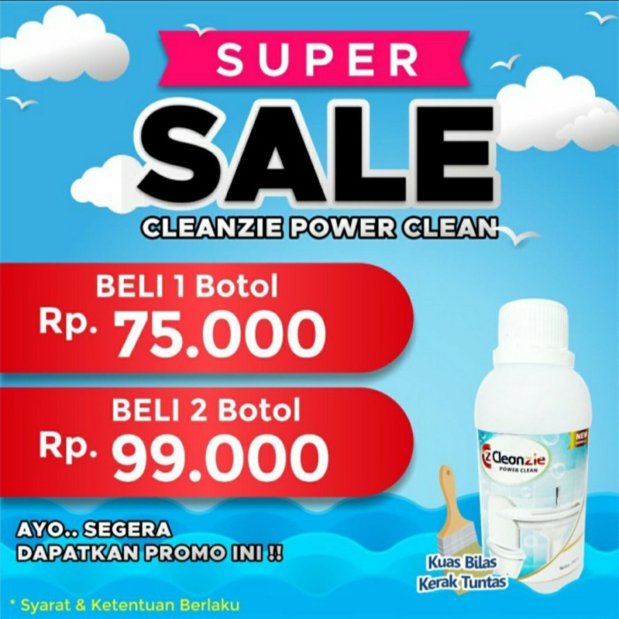 Pembersih Lantai CLEANZIE POWER CLEANER Pembersih Kerak Kamar Mandi