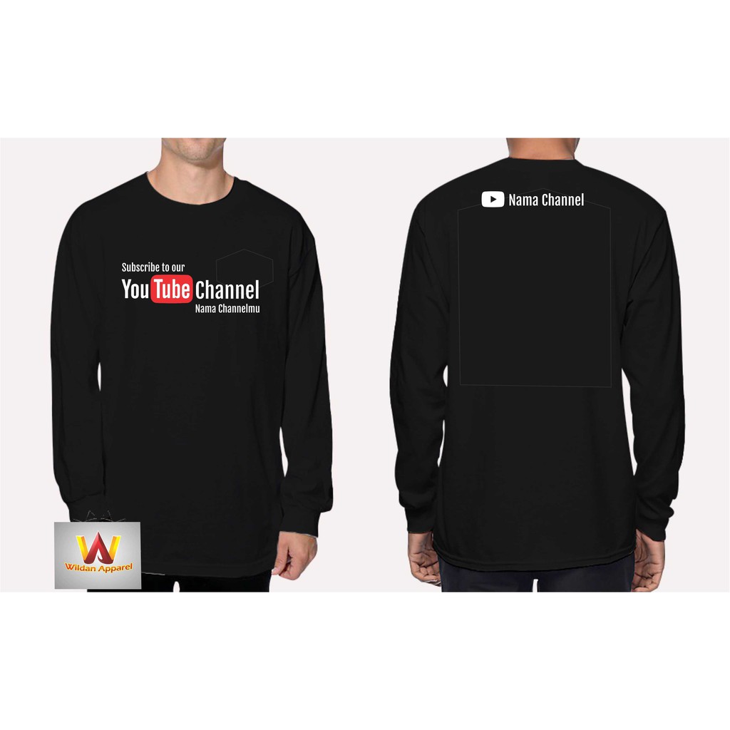 Kaos Custom Channel Youtube Lengan Panjang Jumbo