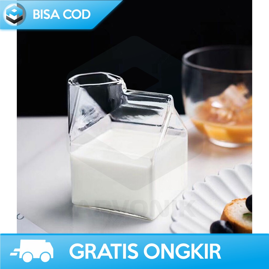 GELAS KACA SUSU ANAK DESIGN MILK BOX ACEBON ORIGINAL SG101 300ML