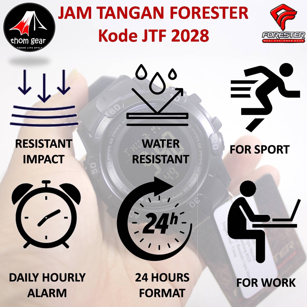 Forester Jtf 2028 Jam Tangan Pria Origial Forester Analog Digital Adventure Sport Outdoor Waterproof Water Resistant Anti Air Pria Cowok Original Ori Terbaru 2022 Free Rubber Strap Cadangan Batre Box Kayu Thomgear Bangakalan Palangkaraya Pare Pare Kebomas