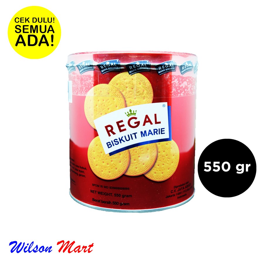 

REGAL MARIE BISCUITS BISKUIT 550 GRAM KALENG