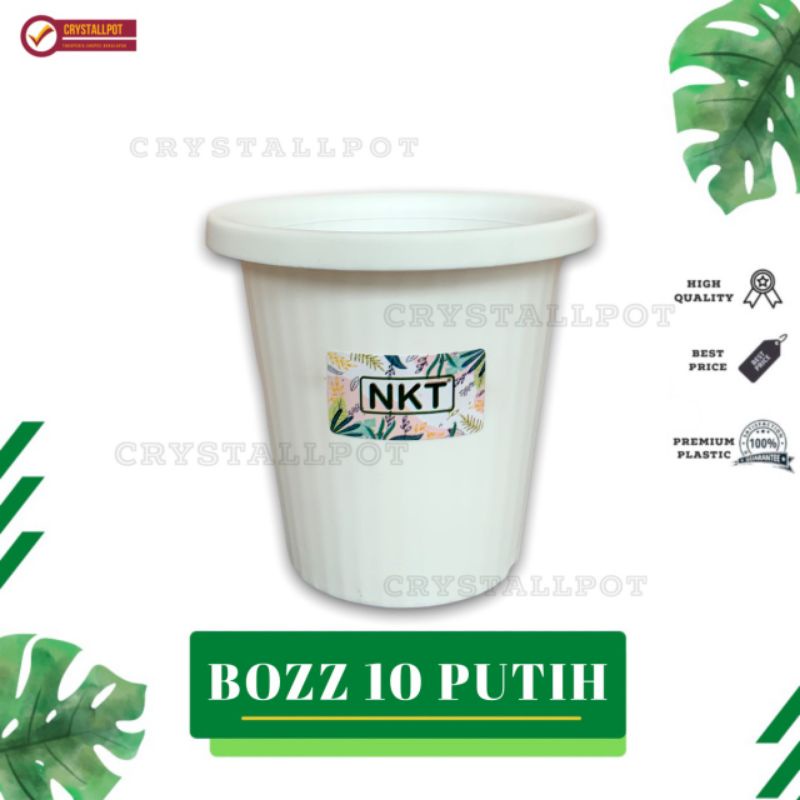 pot bunga tanaman tinggi NKT BOZZ 10 PUTIH - NKT BOZZ 10 PUTIH