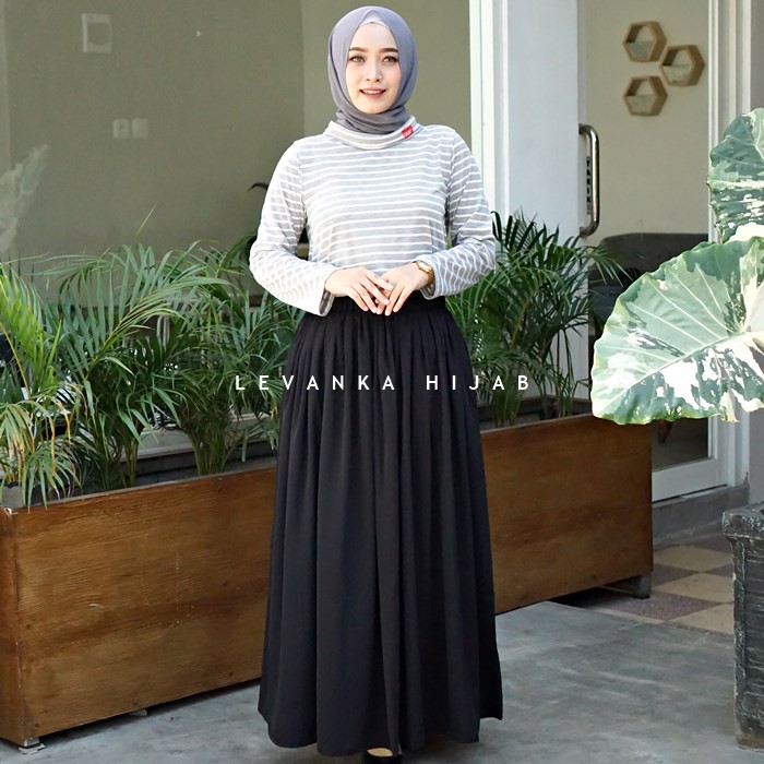 Rok Wolfis ORI / Rempel Lipit rok rempel maxi / Rok Lebar polos panjang / Fame Skirt
