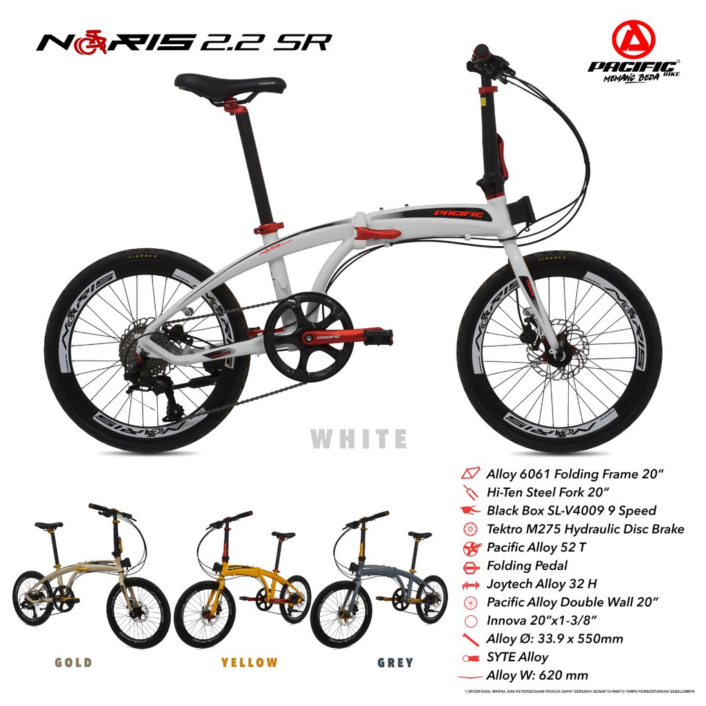 Sepeda Lipat 20" PACIFIC NORIS 2.2 SR 9speed Hidrolik