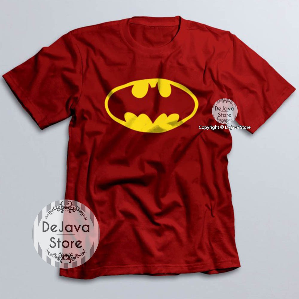Kaos SUPERHERO BATMAN Baju Tshirt Distro Pria Wanita Unisex Original Cotton Combed 30s Populer | 034-MAROON
