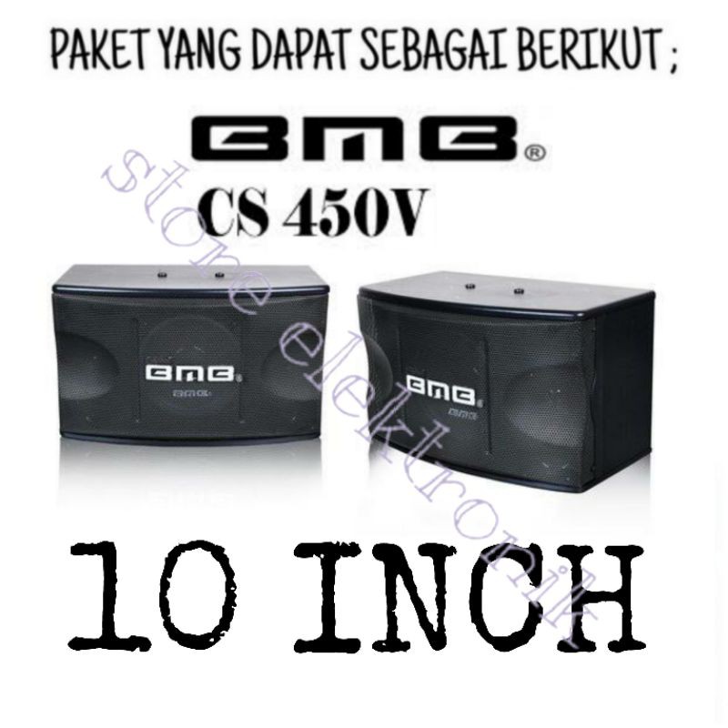 Paket Karaoke BMB CS 450 V 10 Inch/Ampli Bluetooth/Dua Mic Kabel 10 M