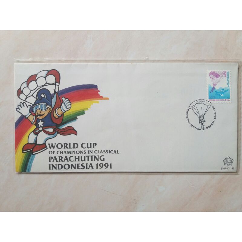 

SHP - Sampul Hari Pertama - Kejuaraan Piala Dunia Terjun Payung, 30 Agustus 1991 -Filateli