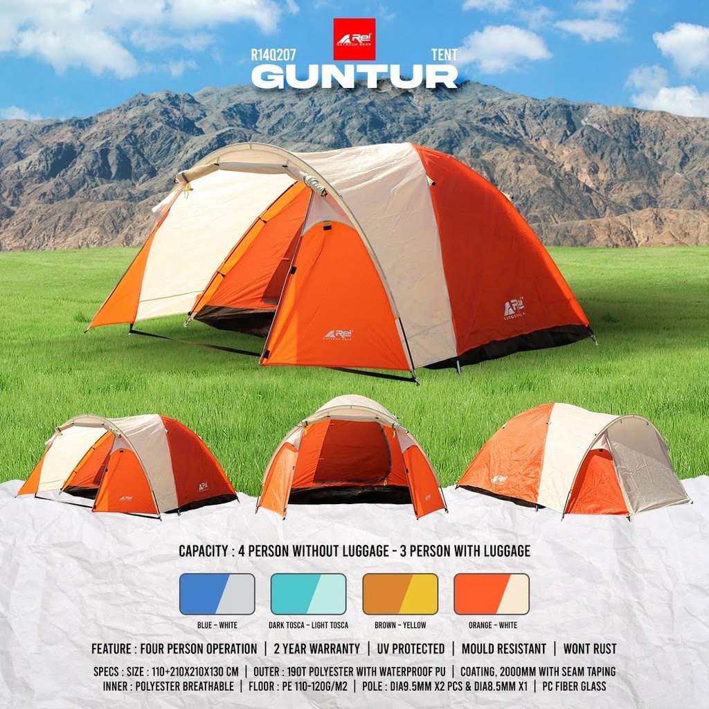 Rei Tenda Camping Guntur M29/T001V12 Kapasitas 4 orang