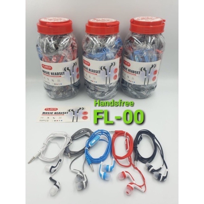 GROSIR PER 1TOPLES ISI 50PCS HANDSFREE FLECO FL00 SUPERBASS