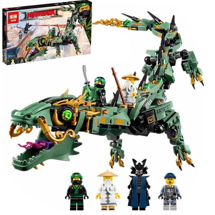 lego green ninja mech dragon