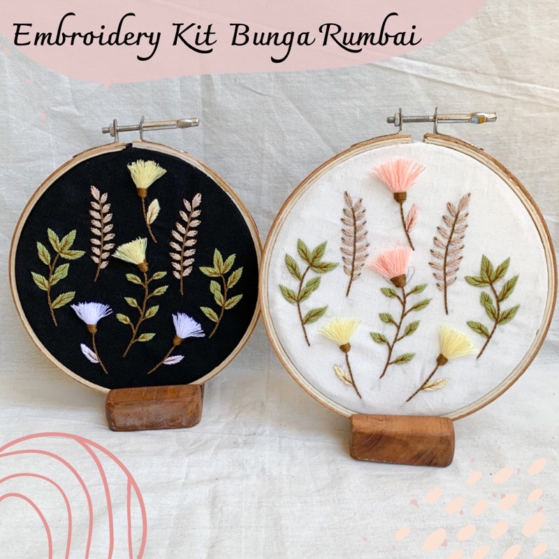 Embroidery Kit Bunga Rumbai - Paket Sulam Tangan