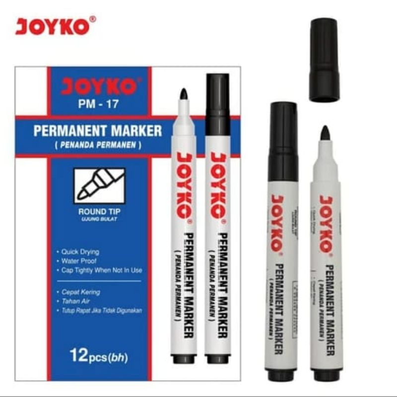 

Spidol Permanen Marker Hitam Joyko PM-17 - Spidol Permanen Murah