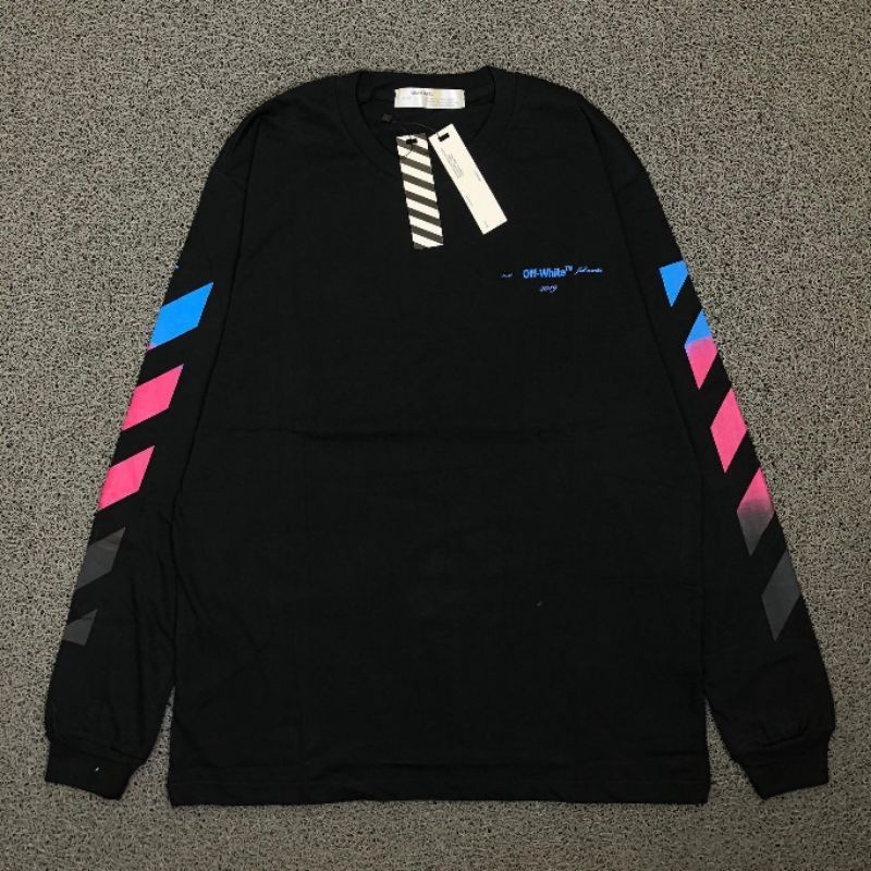 TSHIRT KAOS LONG SLEVE OFF WHITE TAPE & GRADIEN