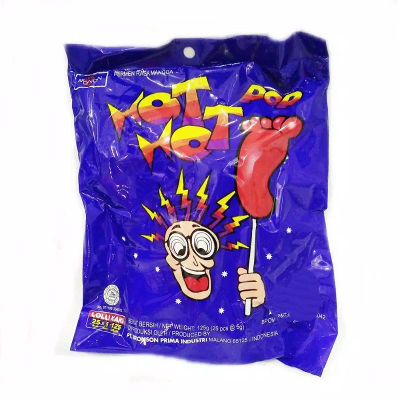 

Permen Kaki Hot Hot Pop Sak (Isi 25pc @5gr) 125gr