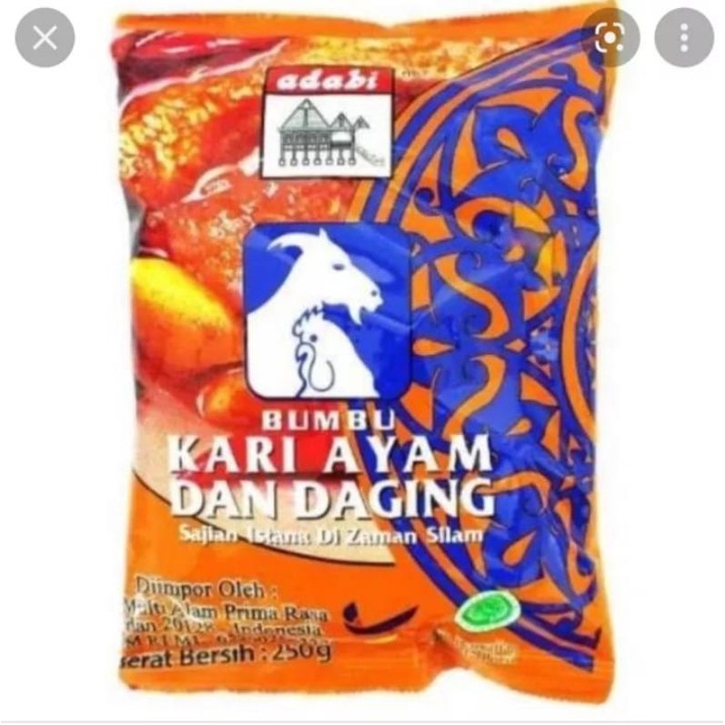 

Bumbu Kari ayam & Daging 250Gr